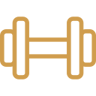 Gym equipment is available for resident use in the building’s first floor.