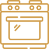 An electric oven stove is furnished for all apartments.